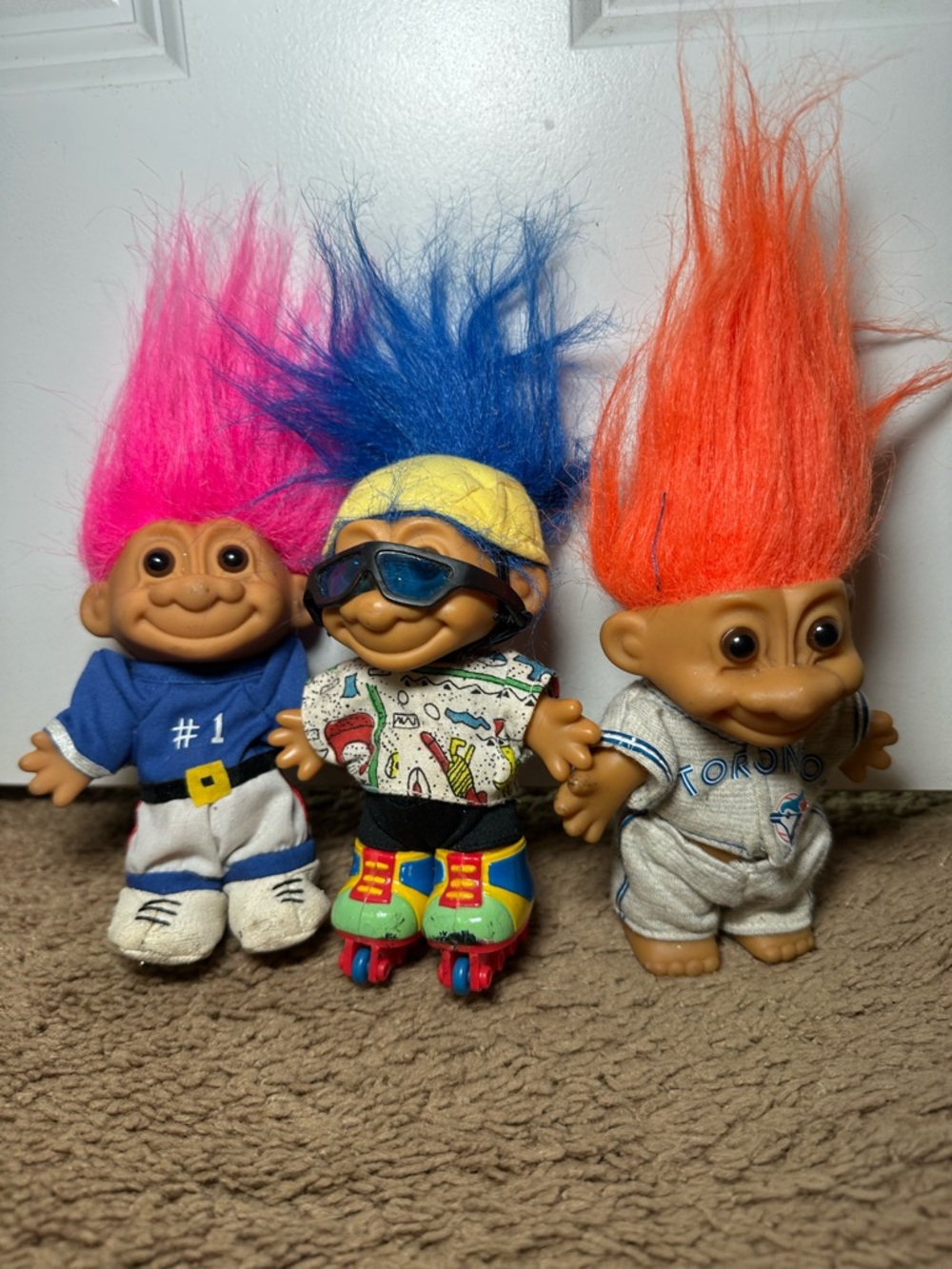 Lot Of 3 Vintage Russ Berrie Trolls Skater Rollerblade 1990s Doll Figure